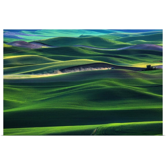Great BIG Canvas | Rolled Scott Stulberg Poster Print entitled Tractor in wheat fields in the Palouse region of Washington State