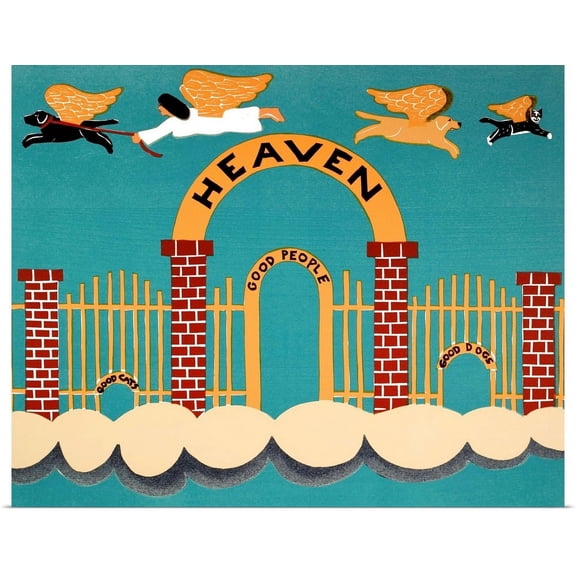 Great BIG Canvas | Rolled Stephen Huneck Poster Print entitled Heaven