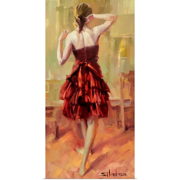 Great BIG Canvas | Rolled Steve Henderson Poster Print entitled Girl in A Copper Dress III