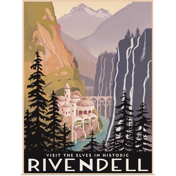 Great BIG Canvas | Rolled Steve Thomas Poster Print entitled Visit Historic Rivendell