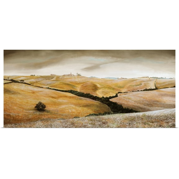 Great BIG Canvas | Rolled Trevor Neal Poster Print entitled Farm on Hill, Tuscany, 2001