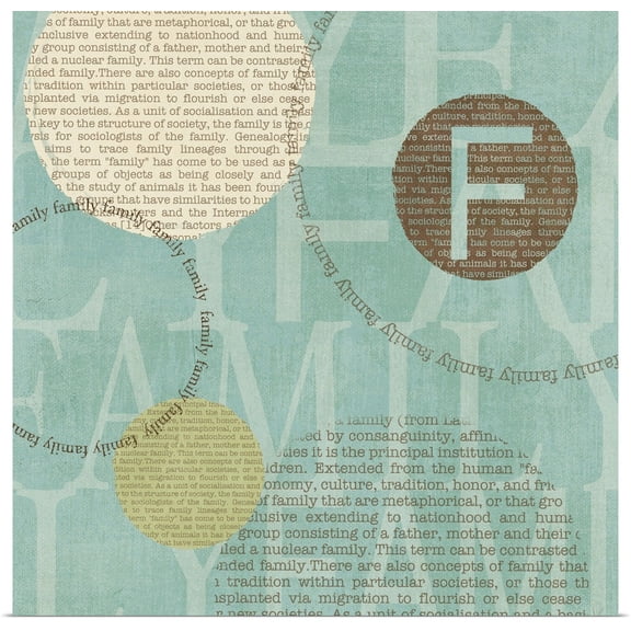 Great BIG Canvas | Rolled Veronique Charron Poster Print entitled Circle of Words - Family