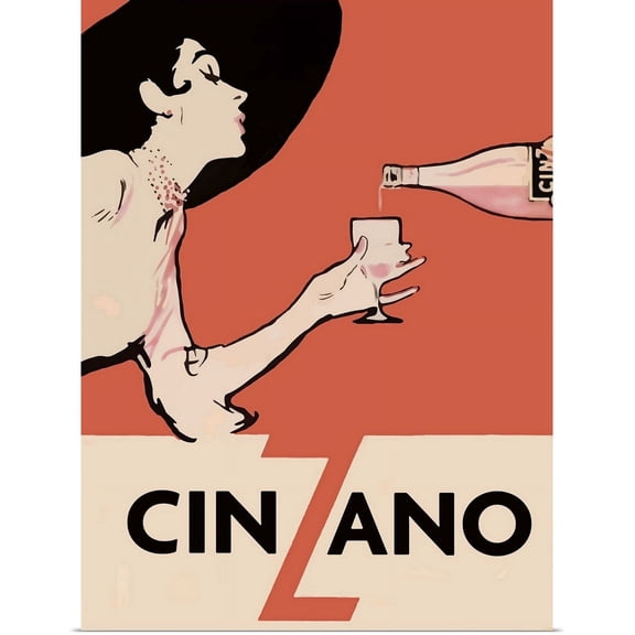Great BIG Canvas | Rolled Vintage Apple Collection Poster Print entitled Cinzano - Vintage Liquor Advertisement