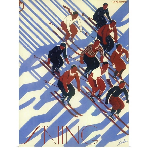 Great BIG Canvas | Rolled Vintage Apple Collection Poster Print entitled Ski VIII