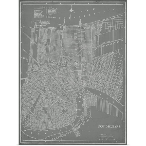 Great BIG Canvas | Rolled Vision Studio Poster Print entitled City Map of New Orleans