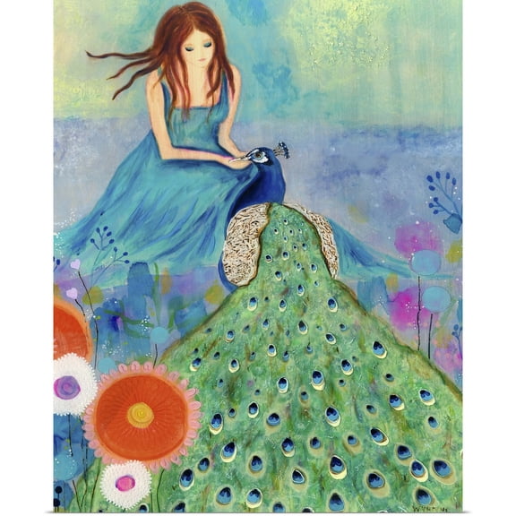 Great BIG Canvas | Rolled Wyanne Art Poster Print entitled Peacock Garden