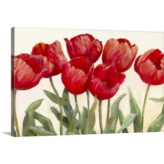 Great BIG Canvas | "Ruby Tulips" Canvas Wall Art - 36x24