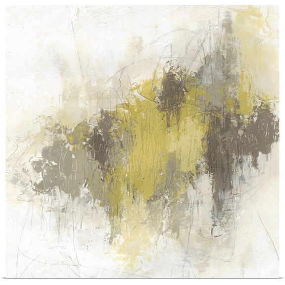 Great BIG Canvas | "Saffron Abstract I" Art Print - 16x16