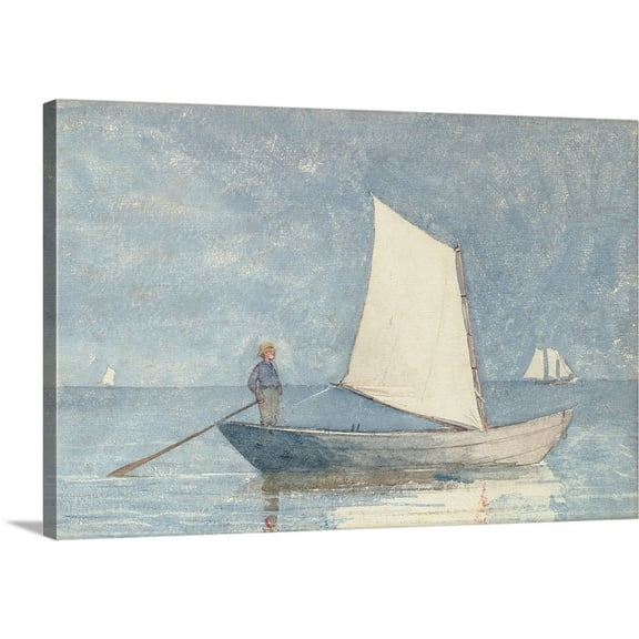 Great BIG Canvas | "Sailing a Dory, 1880" Canvas Wall Art - 24x16