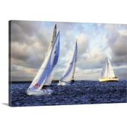 Great BIG Canvas | "Sailing at Sunset I" Canvas Wall Art - 48x32