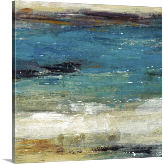 Great BIG Canvas | "Sea Breeze Abstract I" Canvas Wall Art - 20x20