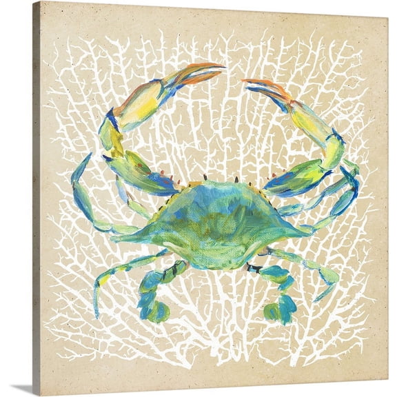 Great BIG Canvas | "Sealife Crab" Canvas Wall Art - 24x24