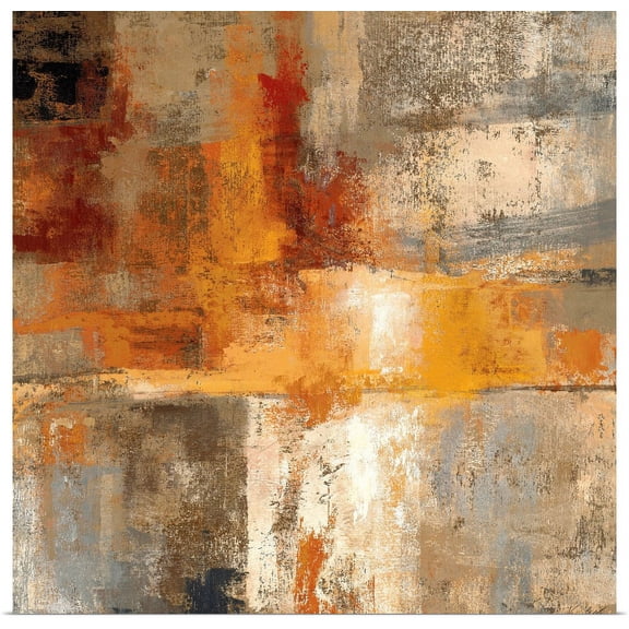Great BIG Canvas | "Silver and Amber Crop" Art Print - 16x16