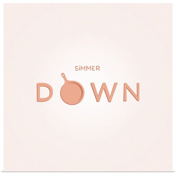 Great BIG Canvas | "Simmer Down - minimalist retro kitchen art" Art Print - 16x16