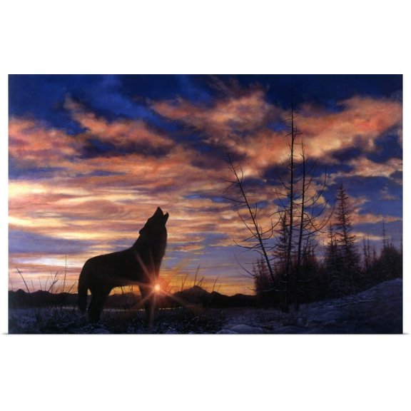 Great BIG Canvas | "Sky Wolf" Art Print - 30x20