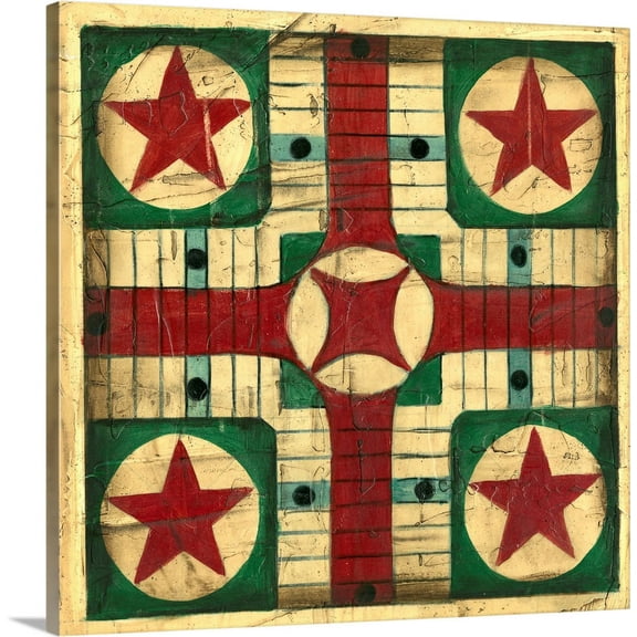 Great BIG Canvas | "Small Antique Parcheesi" Canvas Wall Art - 30x30