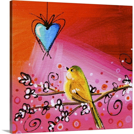 Great BIG Canvas | "Song Bird IX" Canvas Wall Art - 16x16