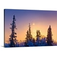 thumbnail image 1 of Great BIG Canvas | "Spruce trees silhoutted against a sunset reflection in the Cook Inlet Mud flats" Canvas Wall Art - 48x32, 1 of 2