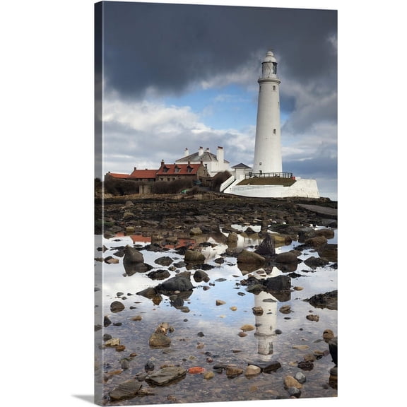 Great BIG Canvas | "St. Mary's Lighthouse, Whitley Bay, Northumberland, England" Canvas Wall Art - 24x36