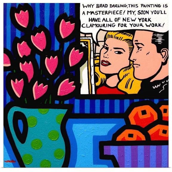 Great BIG Canvas | "Still Life With Lichtenstein" Art Print - 30x30