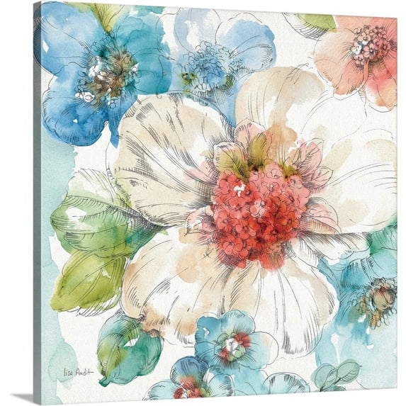Great BIG Canvas | "Summer Bloom III" Canvas Wall Art - 30x30