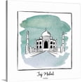 thumbnail image 1 of Great BIG Canvas | "Taj Mahal - Brushstroke Buildings" Canvas Wall Art - 24x24, 1 of 2