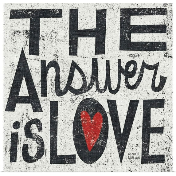 Great BIG Canvas | "The Answer is Love Square" Art Print - 16x16