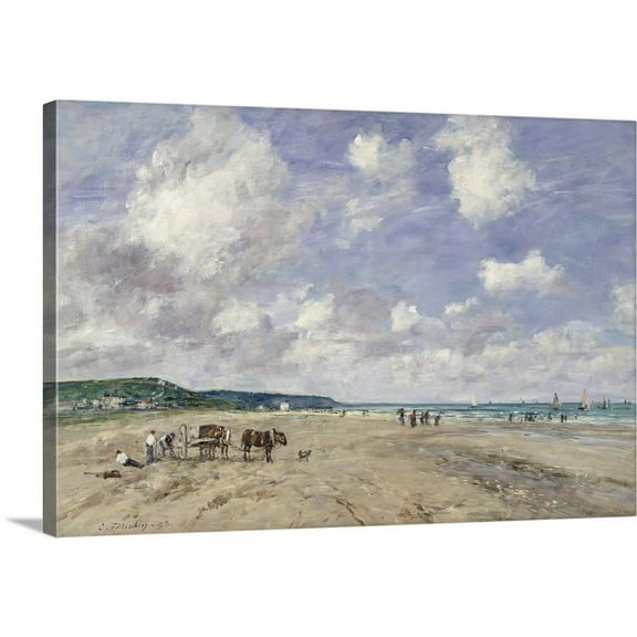 Great BIG Canvas | "The Beach at Tourgeville, 1893" Canvas Wall Art - 30x20