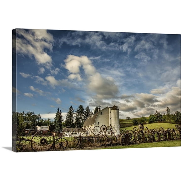 Great BIG Canvas | "The Dahmen Barn at sunrise in the Palouse, Washington" Canvas Wall Art - 30x20