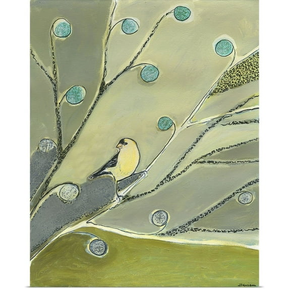 Great BIG Canvas | "The Goldfinch Waits" Art Print - 24x30