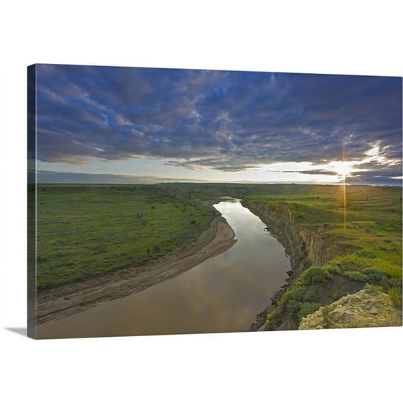 Great BIG Canvas | "The Little Missouri River, Theodore Roosevelt National Park, North Dakota" Canvas Wall Art - 24x16