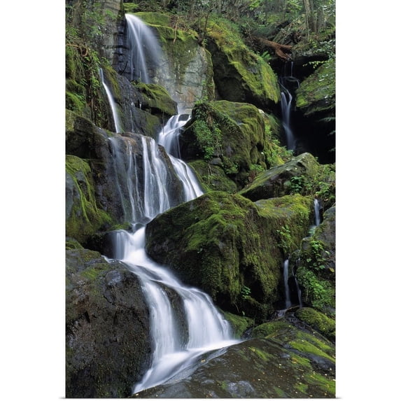 Great BIG Canvas | "Thousand Drips Waterfall, Great Smoky Mountains National Park, Tennessee" Art Print - 16x24