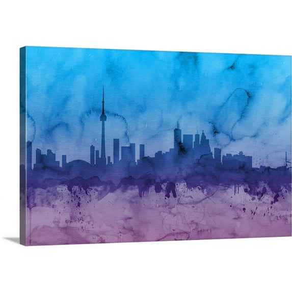 Great BIG Canvas | "Toronto Canada Skyline" Canvas Wall Art - 36x24