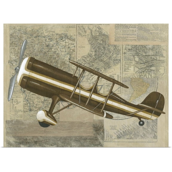 Great BIG Canvas | "Tour by Plane I" Art Print - 24x18