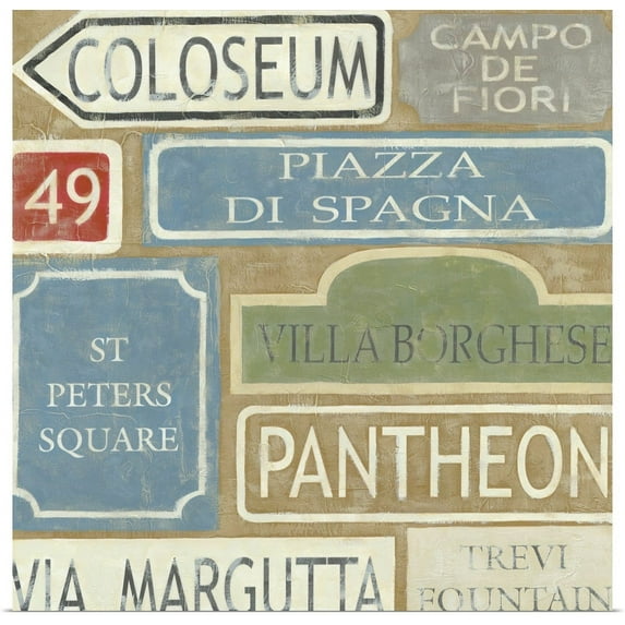 Great BIG Canvas | "Tour of Rome" Art Print - 16x16