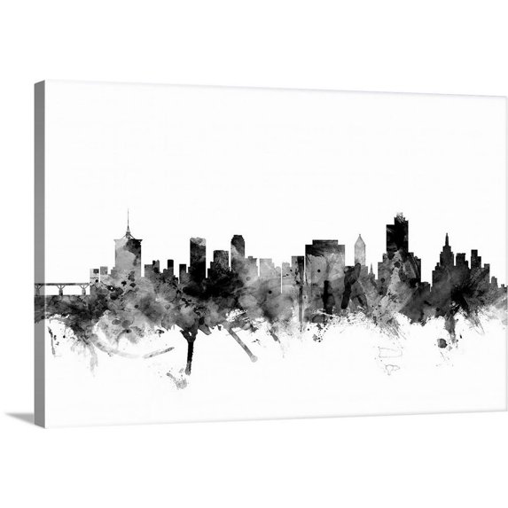 Great BIG Canvas | "Tulsa Oklahoma Skyline" Canvas Wall Art - 30x20