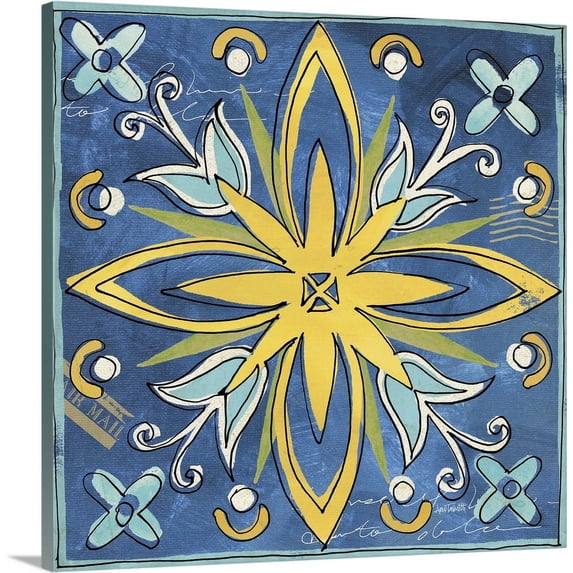 Great BIG Canvas | "Tuscan Sun Tile I Color" Canvas Wall Art - 20x20