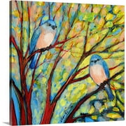 Great BIG Canvas | "Two Bluebirds" Canvas Wall Art - 30x30