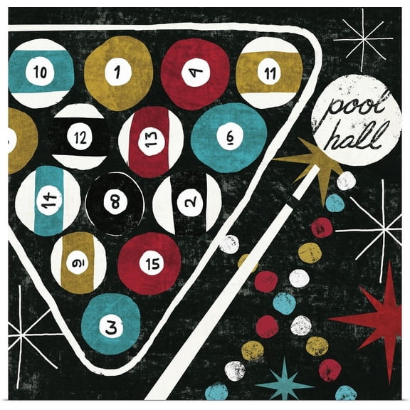 Great BIG Canvas | "Vegas - Pool Hall" Art Print - 30x30