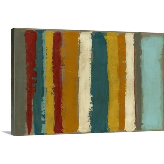 Great BIG Canvas | "Vibrant Striation II" Canvas Wall Art - 48x32