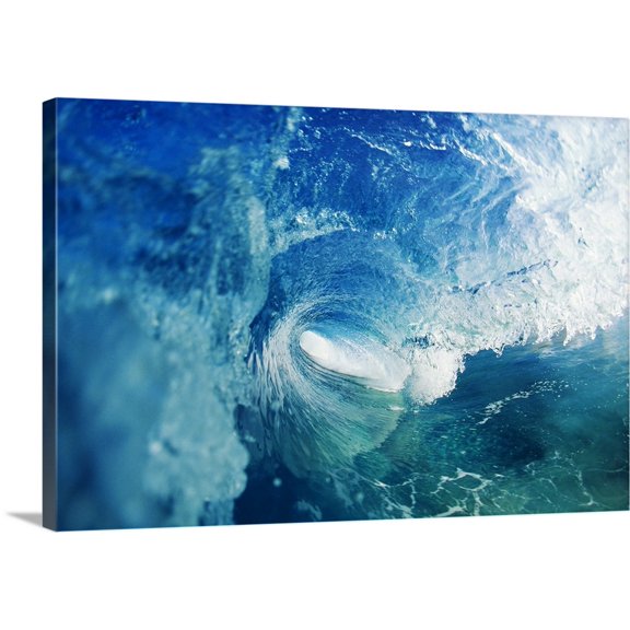 Great BIG Canvas | "View From Inside Tube, Sun Reflections In The Blue Water" Canvas Wall Art - 30x20