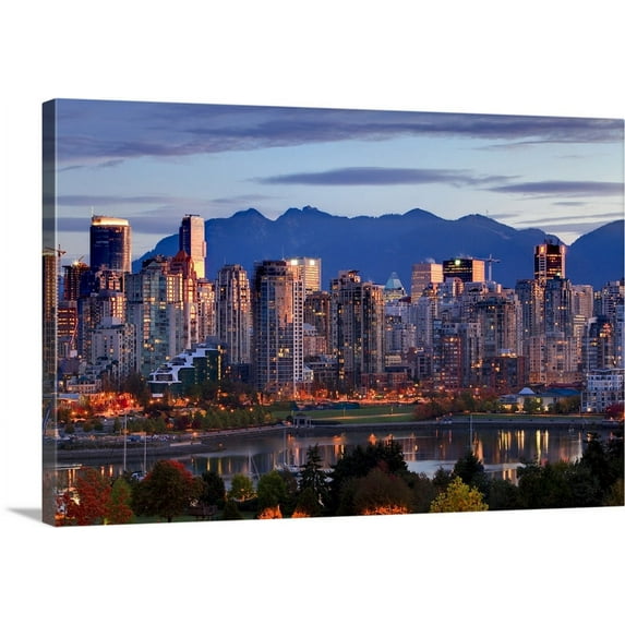 Great BIG Canvas | "View Of Skyline With Yaletown, Vancouver, British Columbia, Canada" Canvas Wall Art - 48x32