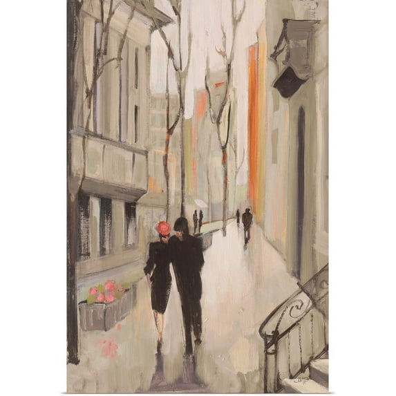 Great BIG Canvas | "Village Promenade Neutral" Art Print - 16x24