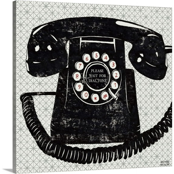 Great BIG Canvas | "Vintage Analog Phone" Canvas Wall Art - 16x16