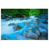 Great BIG Canvas | "Water Rushing Through Rocks" Art Print - 36x24