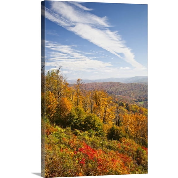 Great BIG Canvas | "West Virginia, Cheat Bridge, Monongahela National Forest, fall foliage, Route 250" Canvas Wall Art - 16x24