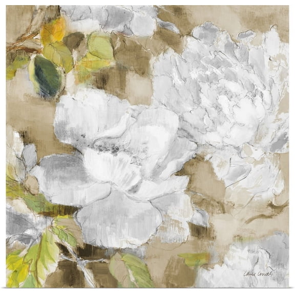 Great BIG Canvas | "White Modern Peonies II" Art Print - 30x30