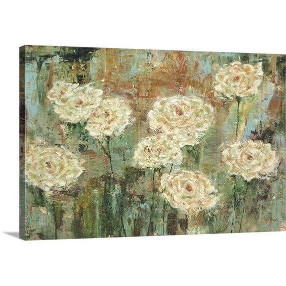 Great BIG Canvas | "White Roses" Canvas Wall Art - 48x32