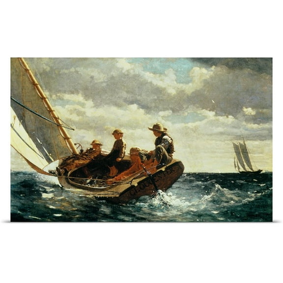 Great BIG Canvas Winslow (1836-1910) Homer Poster Print entitled Breezing Up (A Fair Wind) 1873-76 (oil on canvas)