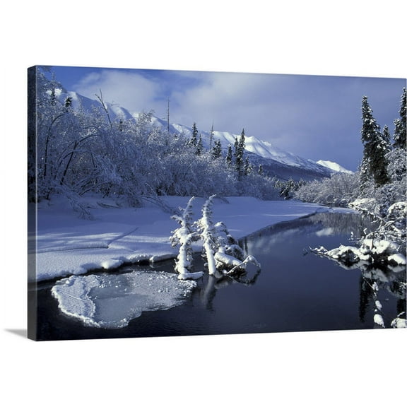 Great BIG Canvas | "Winter River" Canvas Wall Art - 36x24